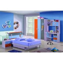 Kids Bedroom Set Bed Storage Desk Wardrobe Bedside...