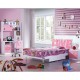 Kids Bedroom Set Bed Storage Desk with drawer Wardrobe Bedside Table With Pink Colour