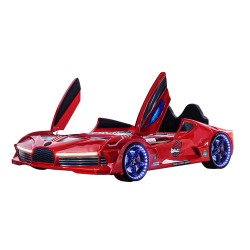 Premium Kids Racing Red Double Car Bed 