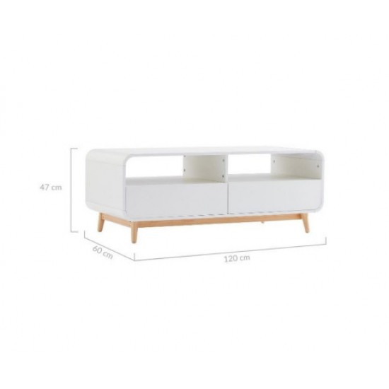 HurryGuru White Modern Retro Coffee Table