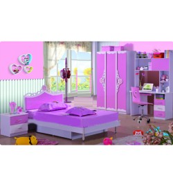 Kids Bedroom Set Bed Storage Desk Wardrobe Bedside...