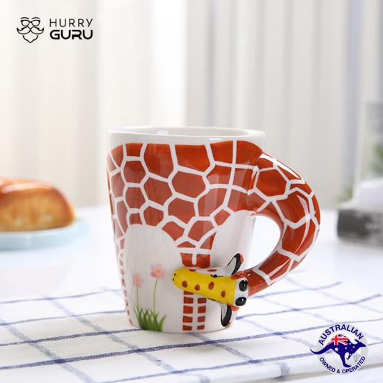 3D Animal Shape Hand Painted Ceramic 450ML Coffee Mugs 