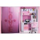 Kids Bedroom Set Bed Storage Desk with drawer Wardrobe Bedside Table With Pink Colour