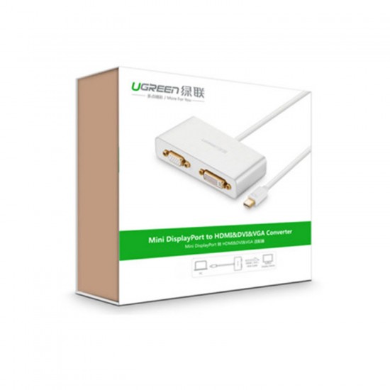 Hurry Guru  3-in-1 Mini DisplayPort to HDMI&VGA&DVI converter - white (10438)