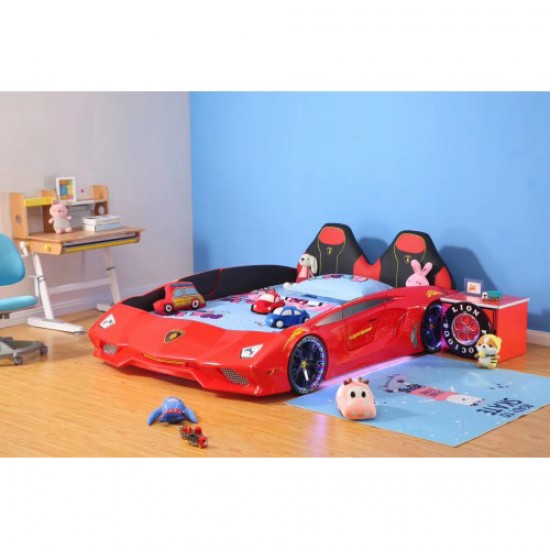 New Luxury 1.2M Width spacious Red Super Car Bed with real Music Play and LED Light
