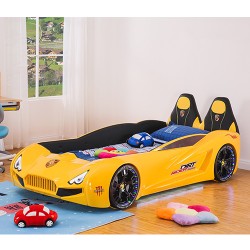 New Kids Race Car Bed Yellow  with Music 8 GB Memo...