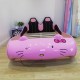 New Kids Car bed 1.2M with Pu Seats/ Music LED Head Light, Girls Race car bed, Pink
