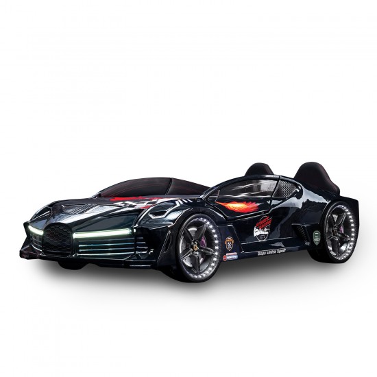 Luxury Race Black Car Bed Design For Little Champs