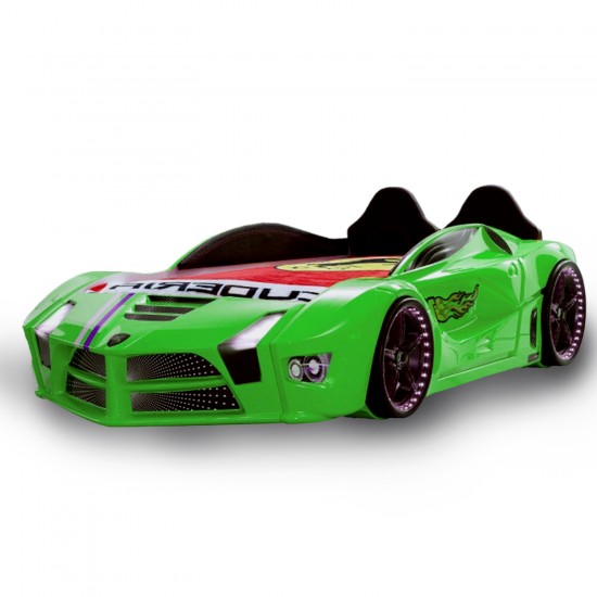 Racing Green Car Bed Design For Little Champs