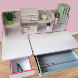 New Kids Study Pink desk with open Book shelf, Hei...