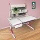 Pink Ergonomic Children Kids Study Desk and Chair Set Height Adjustable Storage Shelf Drawer