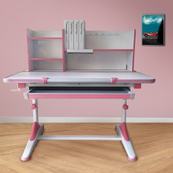 New Kids Study Table Pink ,open book shelf Adjusta...