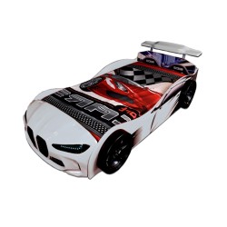 Luxury Premium Gtx Kids Racing White Car Beds with...