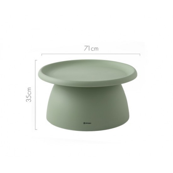 HurryGuru Coffee Table Mushroom Nordic Round Large Side Table 70CM Green