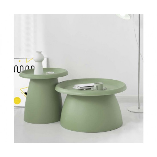 HurryGuru Coffee Table Mushroom Nordic Round Large Side Table 70CM Green