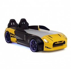 Gtx Sports Yellow Racing Car Beds with Lights and ...