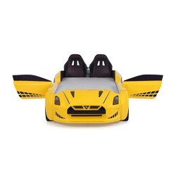 Gtx Premium Yellow Racing Car Beds with Lights and...
