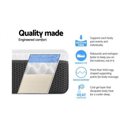 Hurryguru Bedding Single Size Memory Foam Mattress Cool Gel without Spring