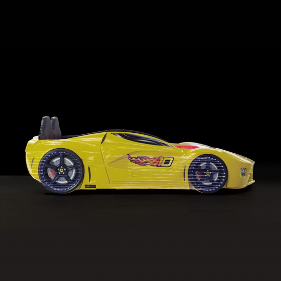 Luxury Kids Racing Yellow Car Beds with Lights and Sounds
