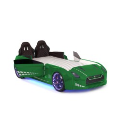 Gtx Premium Green Racing Car Beds with Lights and ...