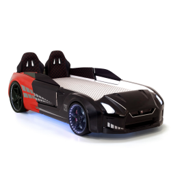 Gtx Sports Black Racing Car Beds with Lights and S...