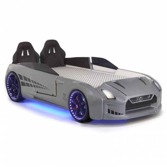 Gtx Premium Grey Racing Car Beds with Lights and Sounds