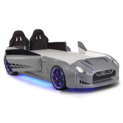 Gtx Premium Grey Racing Car Beds with Lights and S...