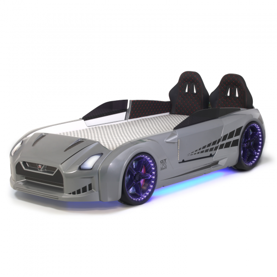 Gtx Premium Grey Racing Car Beds with Lights and Sounds