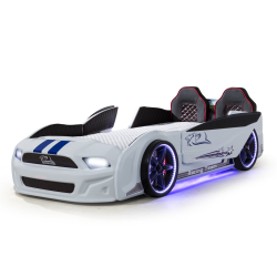 Gtx Luxury Racing White Car Beds with Lights and S...