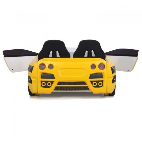 Gtx Premium Yellow Racing Car Beds with Lights and Sounds