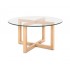Hurryguru Tempered Glass Round Coffee Table - Beige