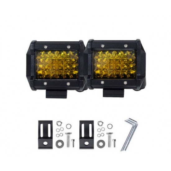 HurryGuru 2x 4 inch Spot LED Work Light Bar Philips Quad Row 4WD Fog Amber Reverse Driving