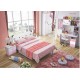 Girls Pink Bedroom Set Bed Storage Desk Wardrobe Bedside Table 