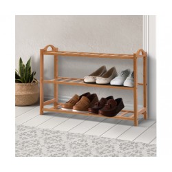 Hurry Guru 3 Tiers Bamboo Shoe Rack Storage Organiser Wooden Shelf Stand Shelves