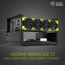 Veddha T2 6 GPU Minercase Aluminum Mining Rig Open Air Frame Case for Ethereum(ETH)/ETC/ZCash/BTC/Monero Easy Assemble