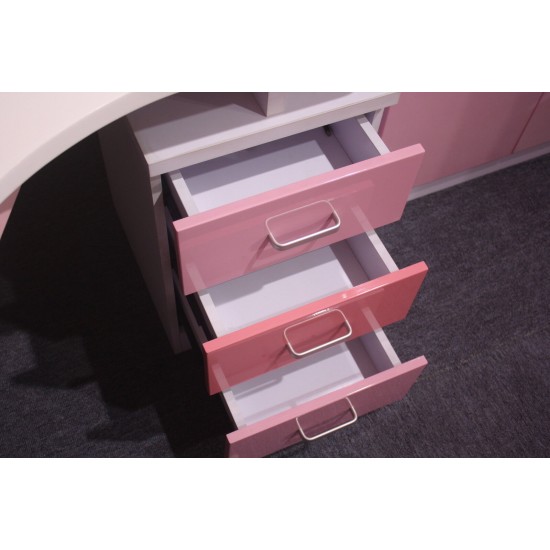 Girls Pink Bedroom Set Bed Storage Desk Wardrobe Bedside Table 