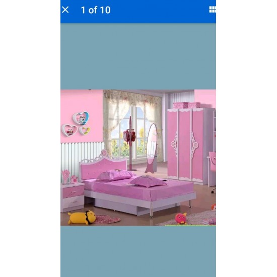 Girls Pink Bedroom Set Bed Storage Desk Wardrobe Bedside Table 