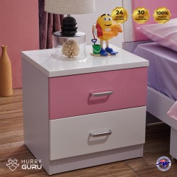 Colorful Bedside Table Cabinet Organizer with 2 Dr...