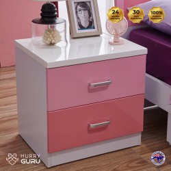 Colorful Bedside Table Cabinet Organizer with 2 Dr...