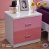 Colorful Bedside Table Cabinet Organizer with 2 Drawers Pink  Unit Storage
