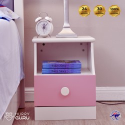 Colorful Stylish Pink Bedside Table Cabinet Organi...