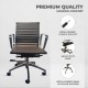 Brown Office Chair PU Leather Mid Back Adjustable Executive Gaming Seat