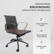Brown Office Chair PU Leather Mid Back Adjustable Executive Gaming Seat