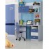  Boys Navy Study Table and Chair Set With Bookshelves Drawers