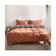 Hurry Guru Cosy Club Quilt Cover Set Cotton Duvet Double Orange Brown