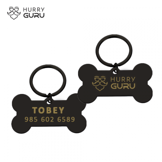 Bone Shaped ID Tag  in Stainless Steel