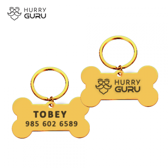 Bone   Shaped ID Tag  in Stainless Steel