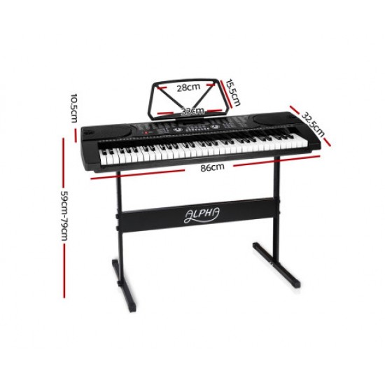 ALPHA 61 Keys LED Electronic Piano Keyboard