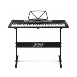 Alpha 61 Keys Electronic Piano Keyboard LED Electric w/Holder Music Stand USB Port