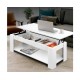 HurryGuru Lift Up Top Mechanical Coffee Table - White